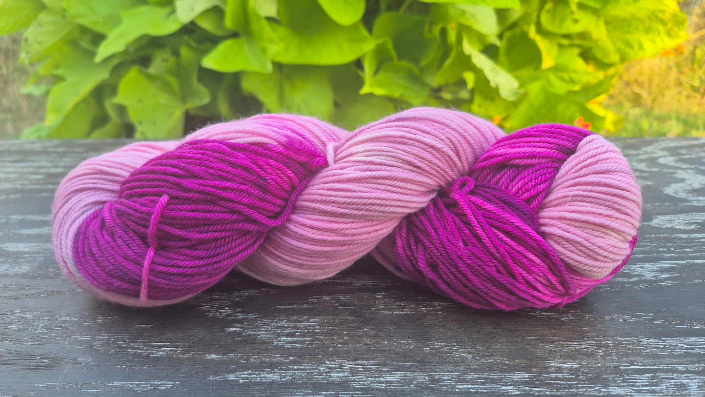 Pretty in Pink - Hand Dyed DK 100% Fine Superwash Merino Wool Yarn