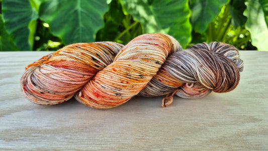 Autumn Sunset - Hand Dyed Fingering Sock Yarn